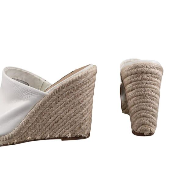 Steve Madden Shoes Womens 8.5 Sandals Wedge Slide Espadrille Leather White Urge - Picture 7 of 15